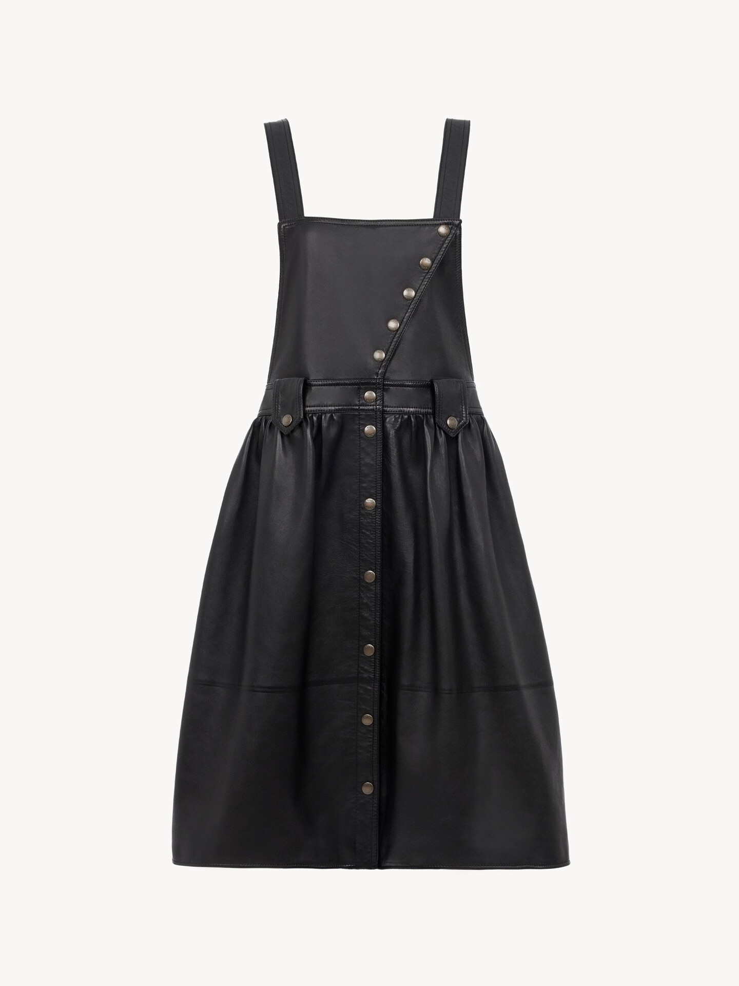 Apron midi dress in leather - 2.0