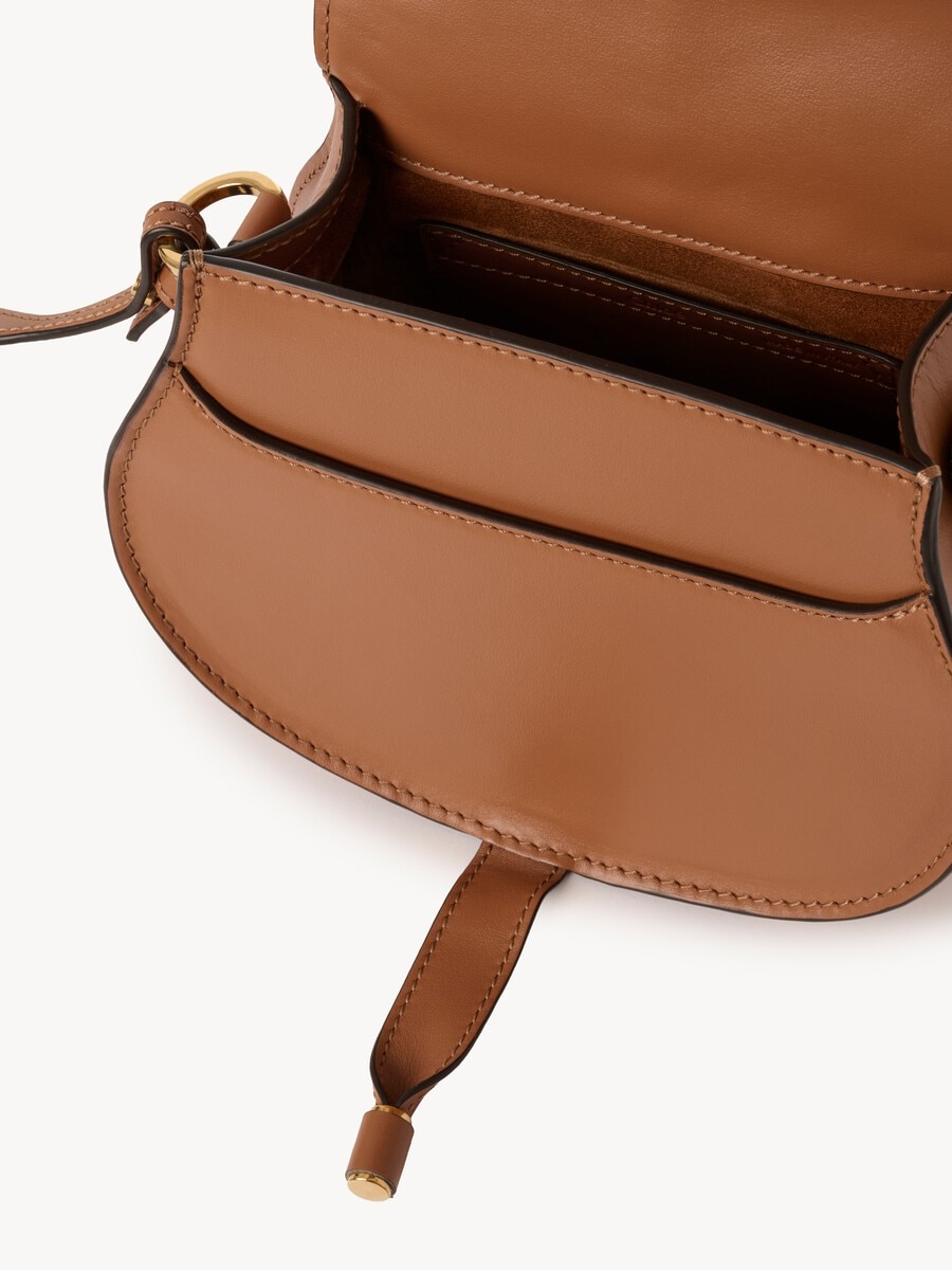 Small Marcie saddle bag in grained & suede leather - 6