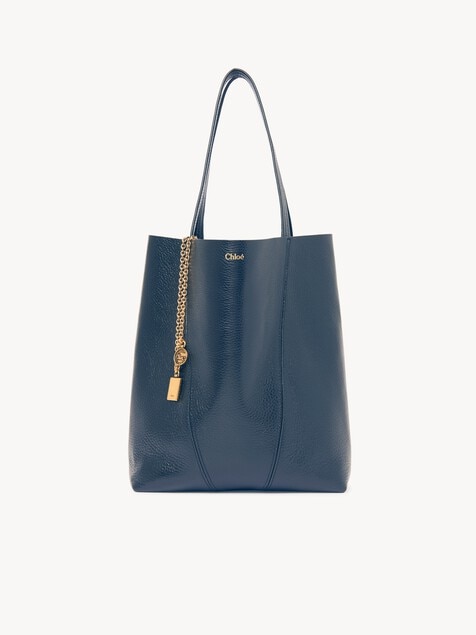Sac cabas Chlo&eacute; Spin en cuir grain&eacute;