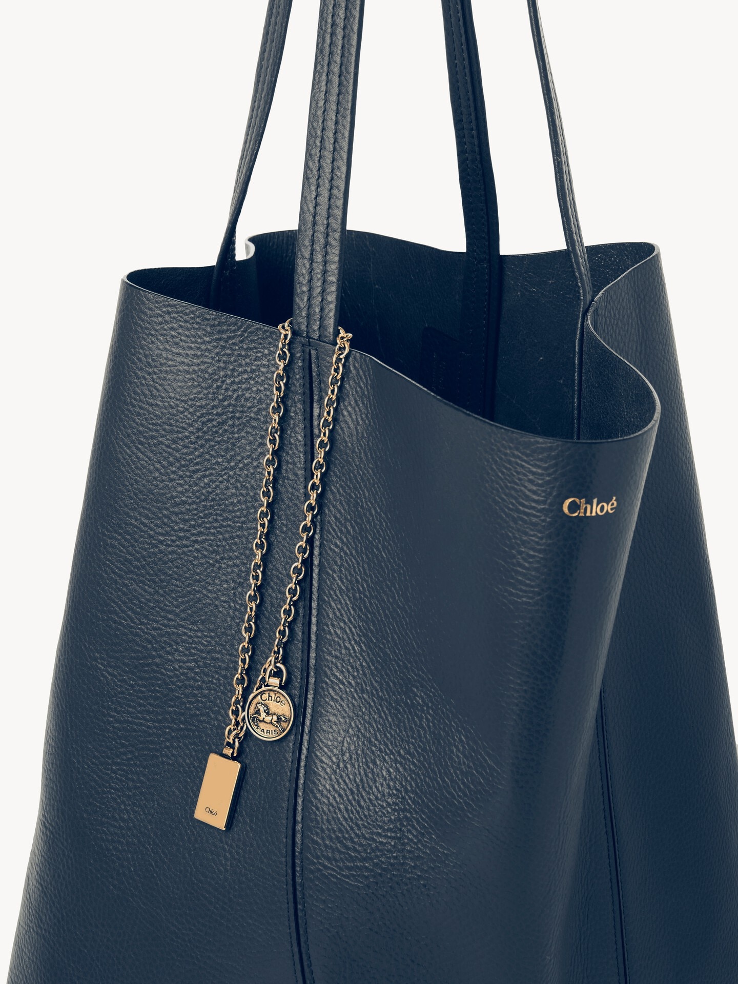 Large sac cabas Chlo&eacute; Spin en cuir grain&eacute; - 5