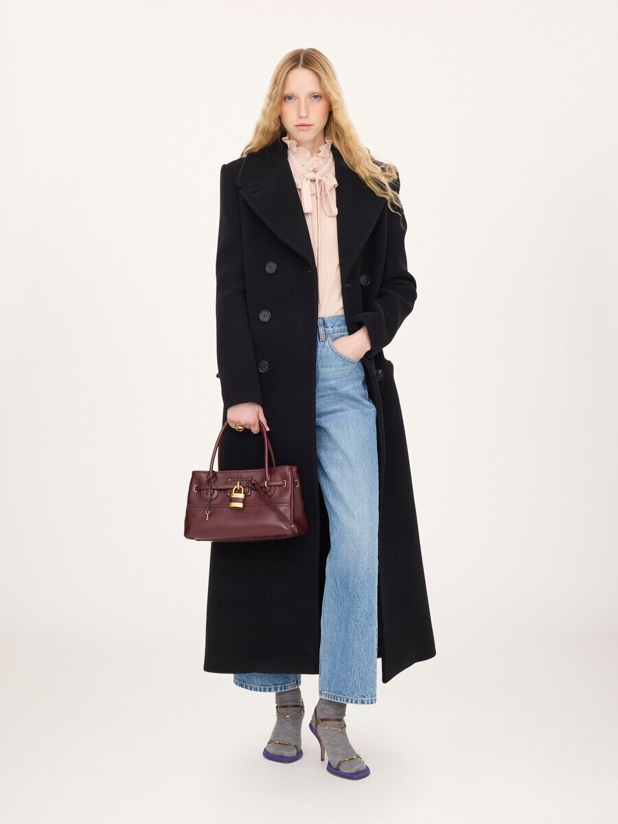 Long double-breasted coat in double-face wool - 3