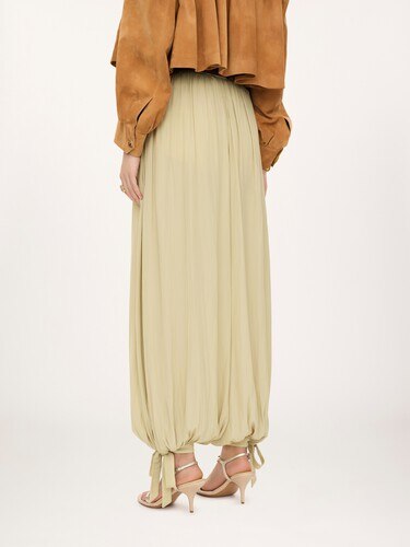 Fluid pleated trousers in washed technical satin - 5