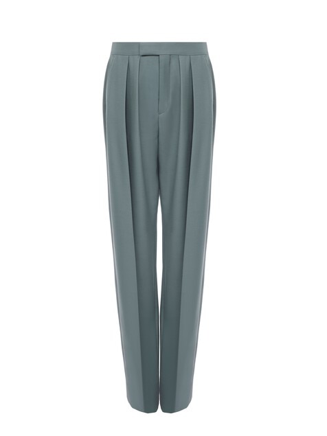 Pantalon tailleur cigarette en gabardine de laine
