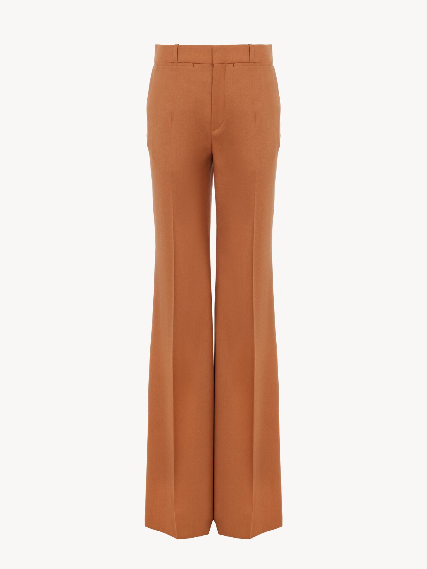 High-rise flared trousers in wool gabardine - 2