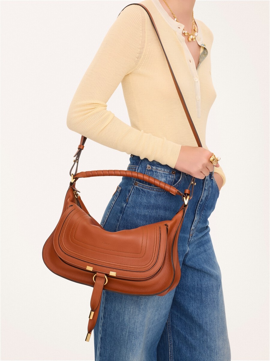 Bolso de hombro Marcie peque&ntilde;o de cuero suave - 8