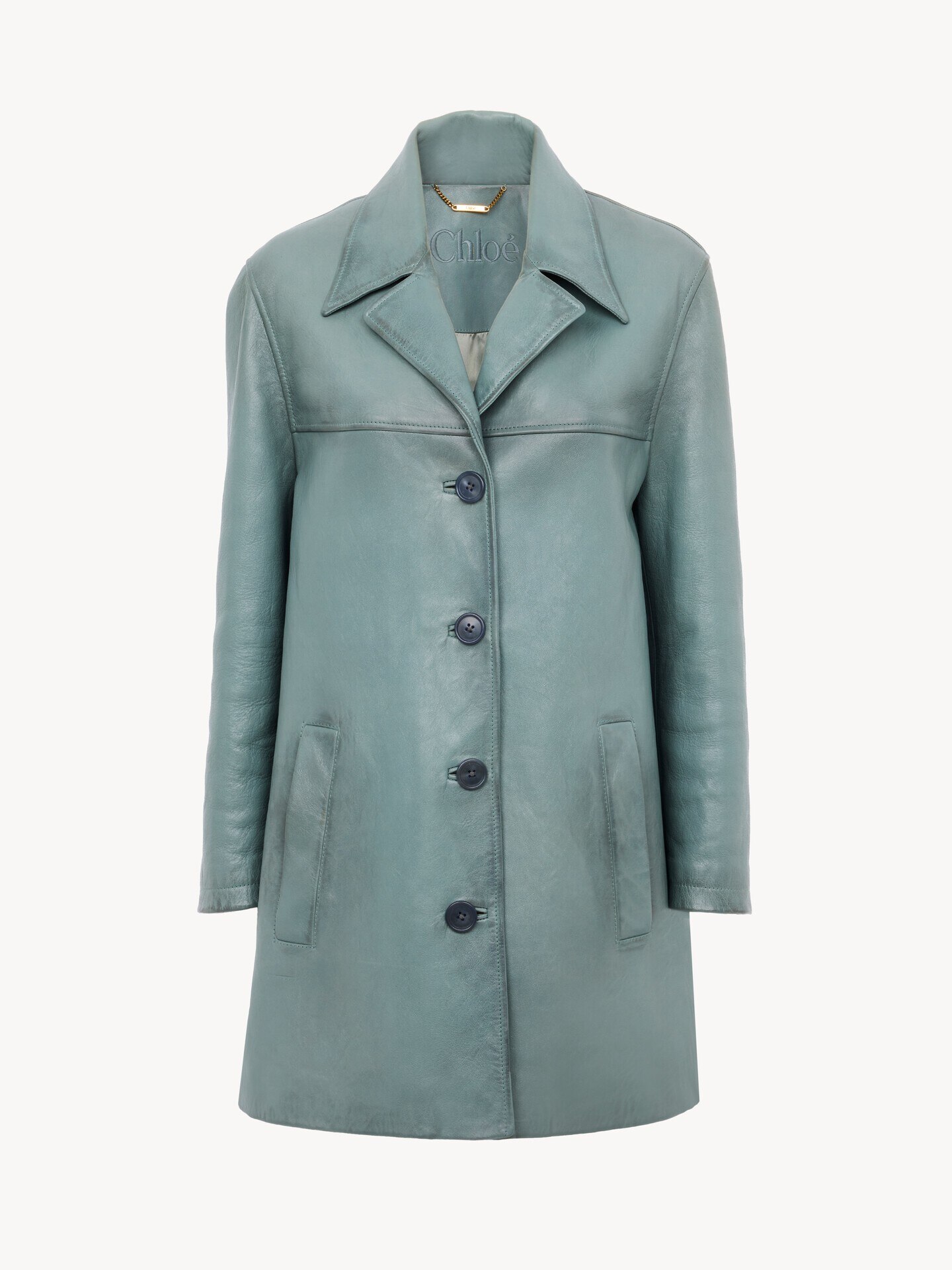 Veste longue droite en cuir - 2