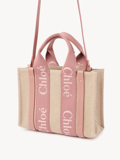 Small Woody tote bag in linen