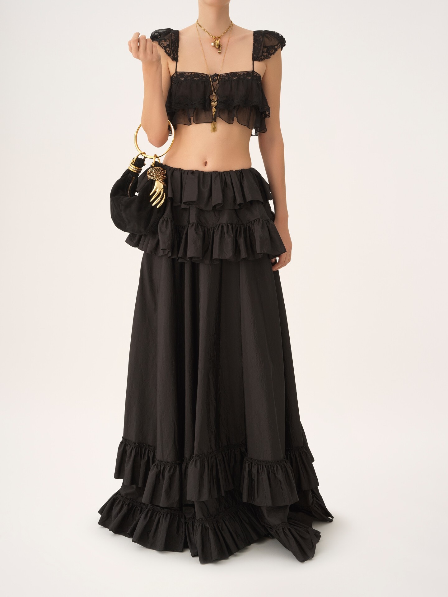 Bracelet Hobo bag mini in pelle scamosciata - 8