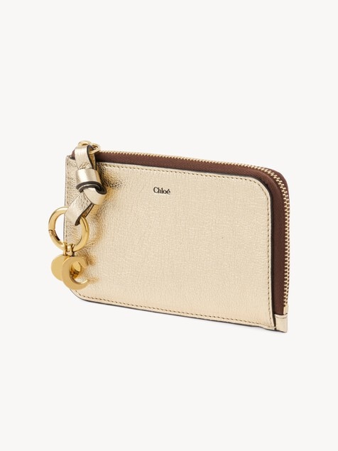 Alphabet wallet in metallized leather