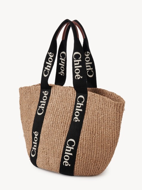Large Woody basket in natural fibres