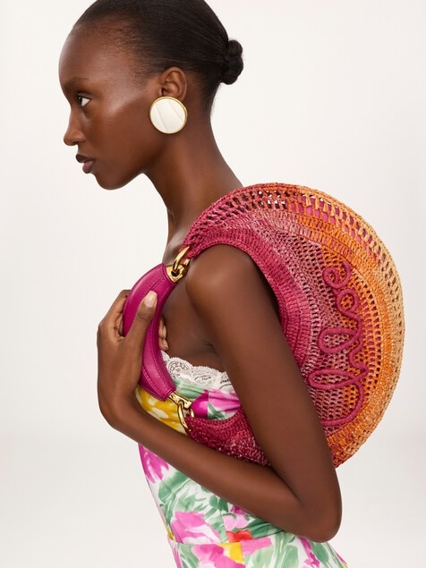 Summer Banana hobo bag in raffia