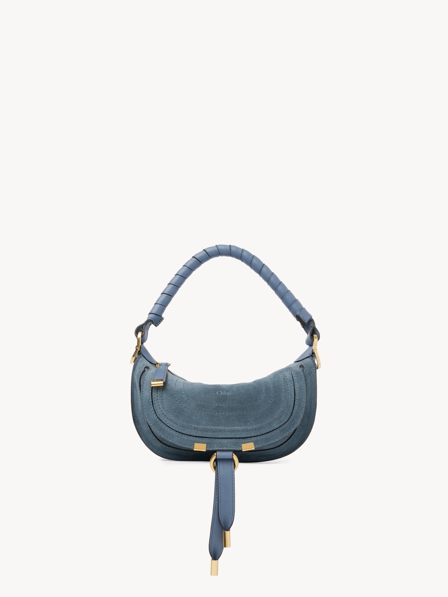 Mini Marcie shoulder bag in suede leather - 1.0