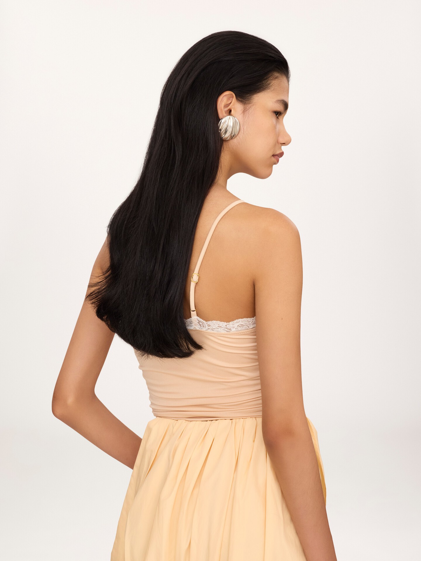 Lace-trimmed ruched bodysuit - 4.0