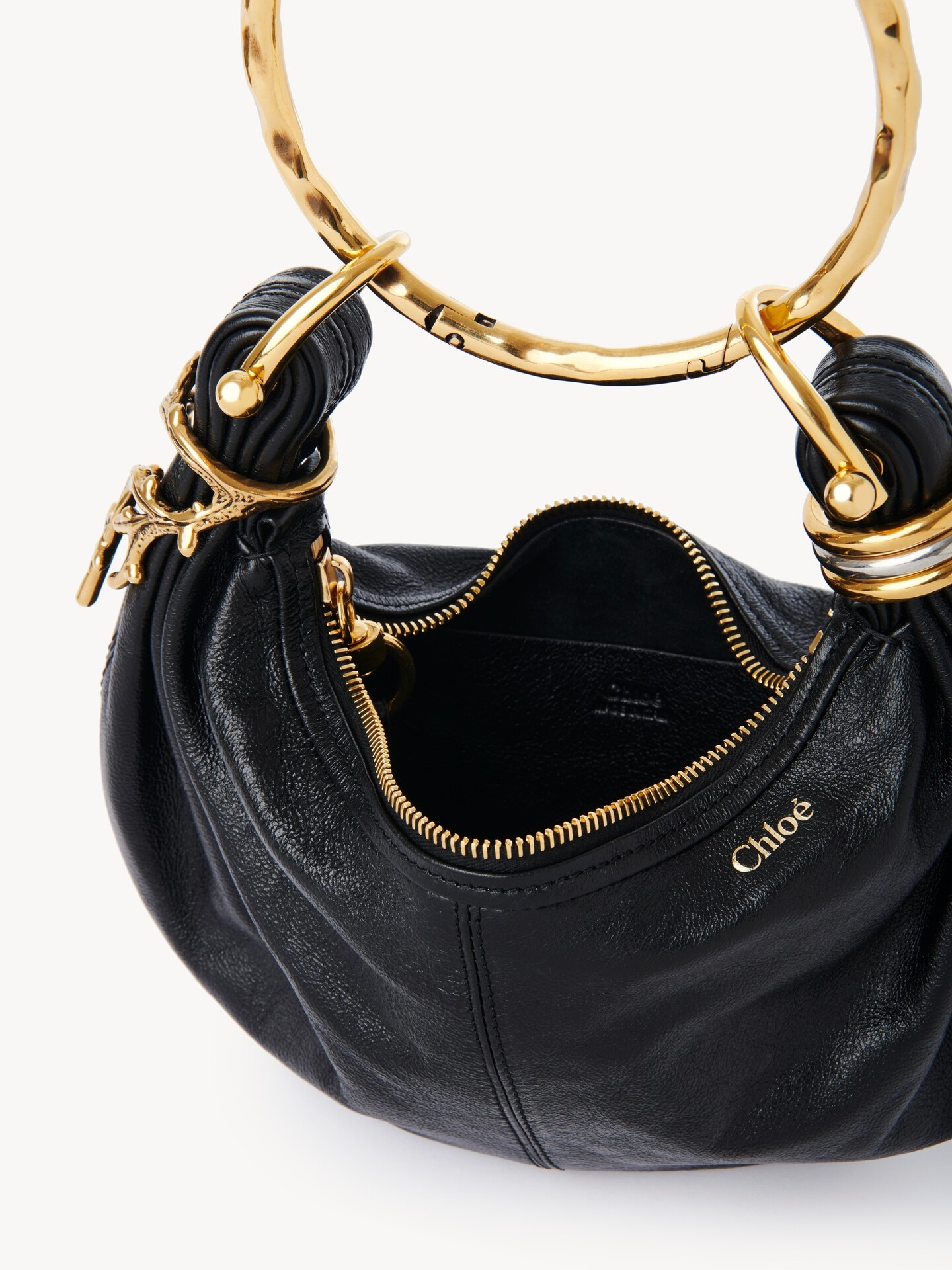 Mini Bracelet Hobo bag in grained leather - 6
