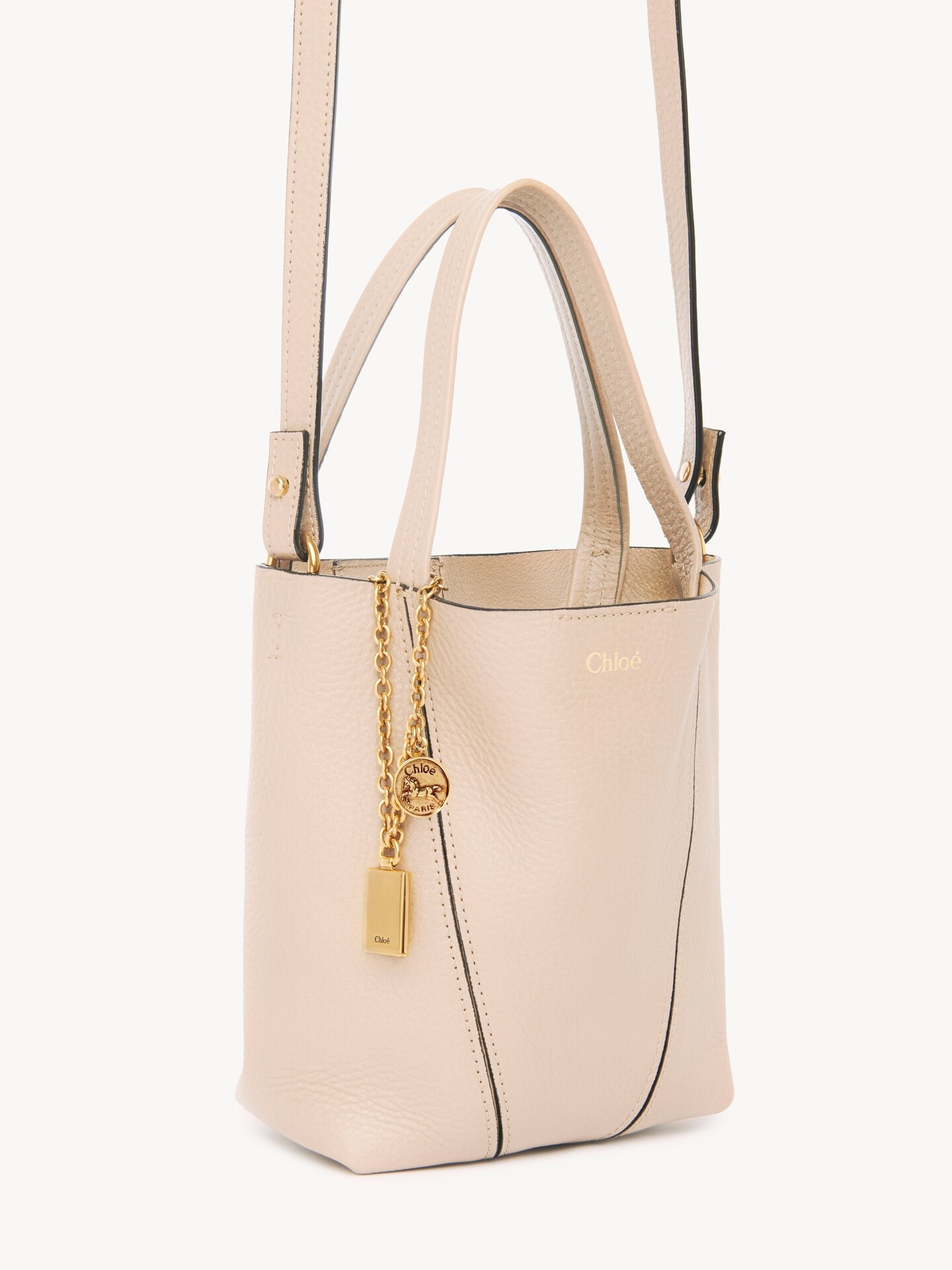 Small Chlo&eacute; Spin tote bag in grained leather - 4.0