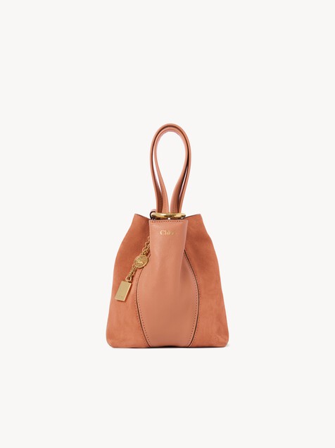 Petit sac cabas Chlo&eacute; Spin en cuir grain&eacute; et cuir velours