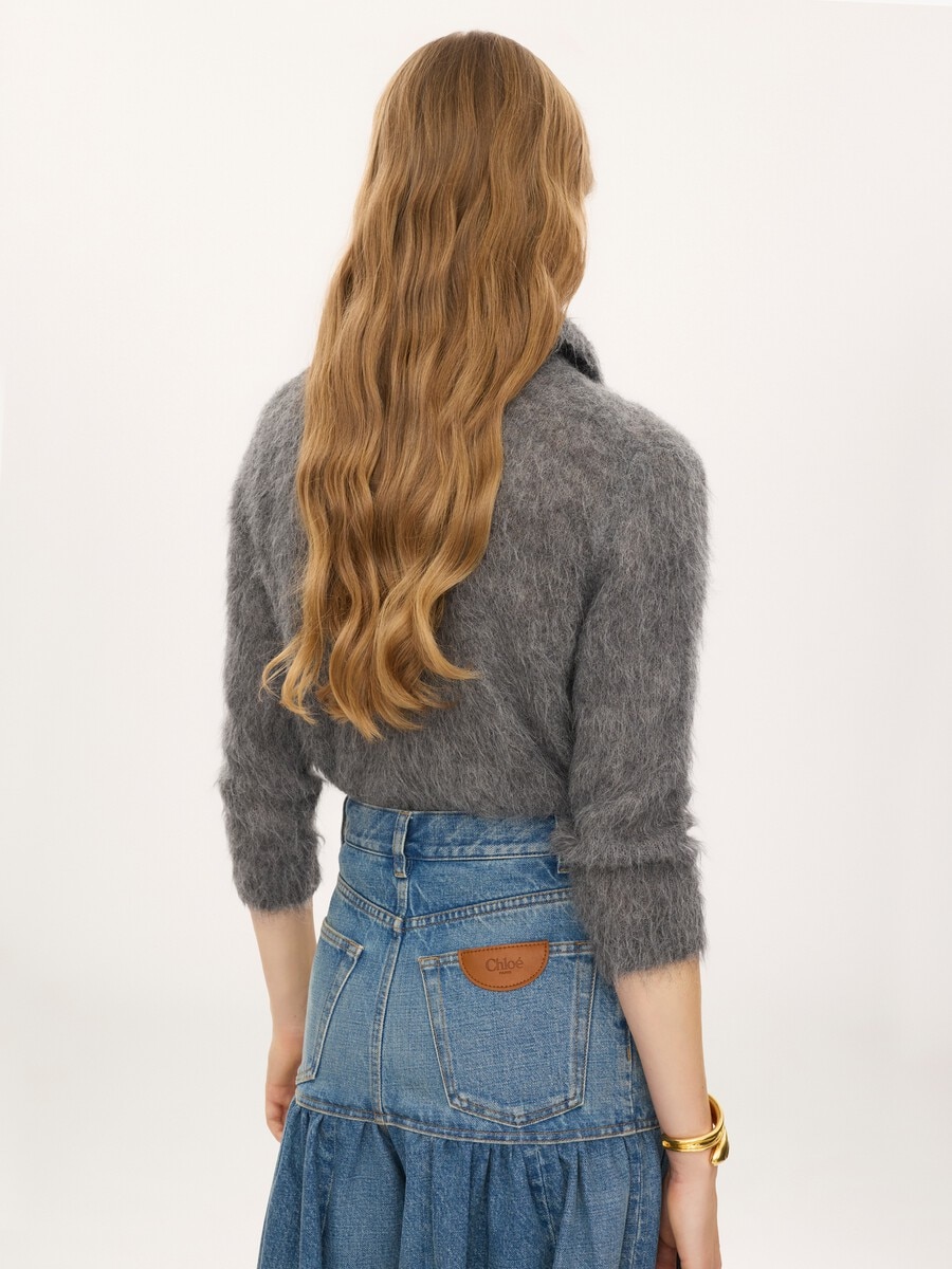 Polo sweater in an alpaca wool-blend knit - 5