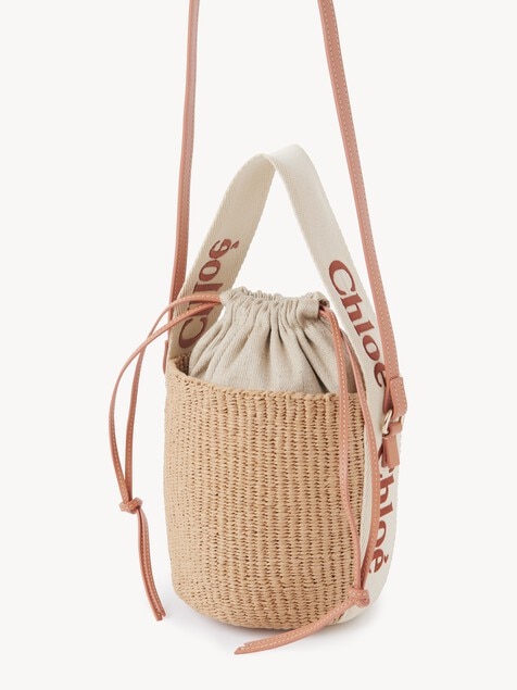 Borsa cesto piccola Woody in fibre naturali