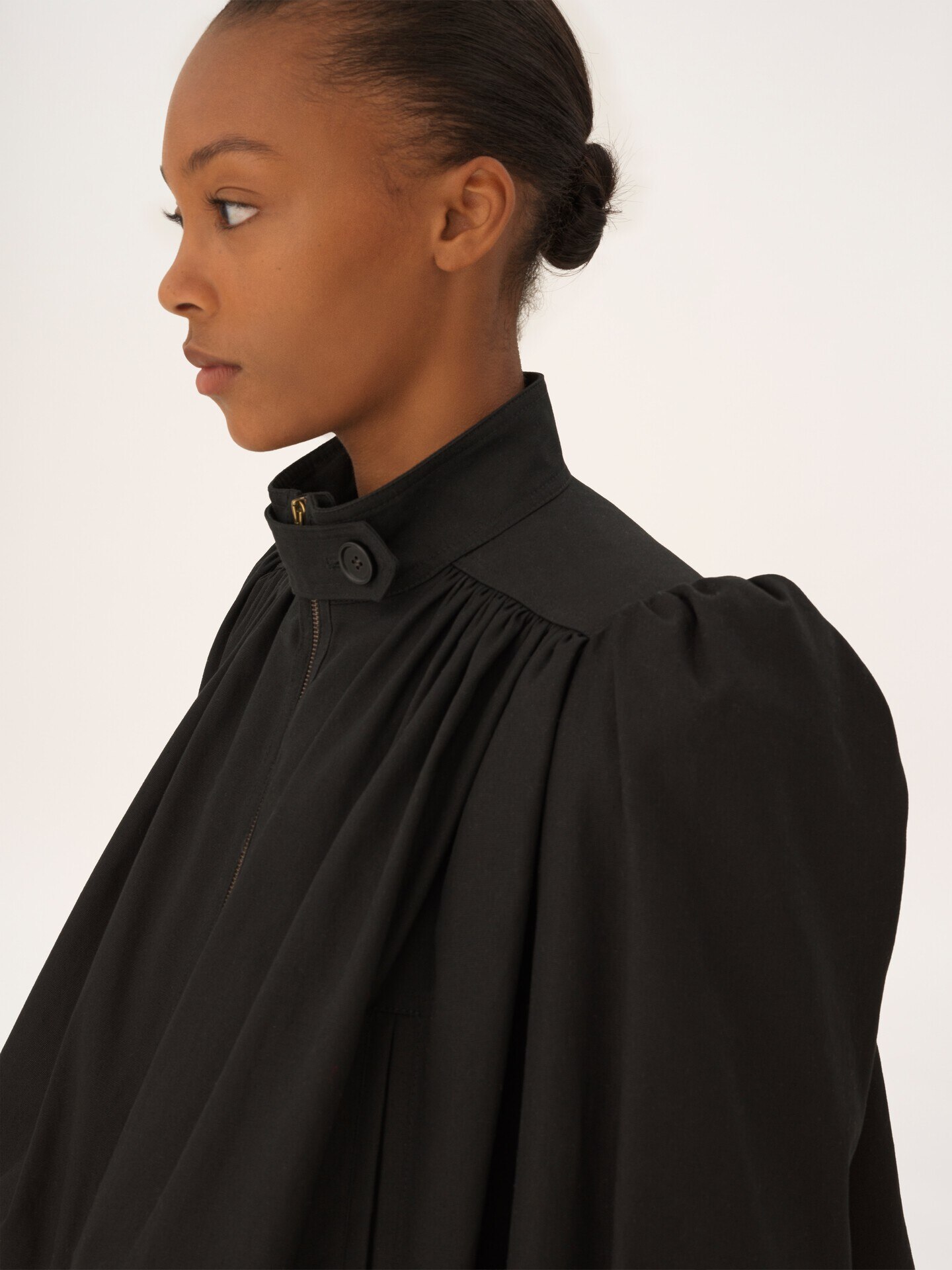 Gathered boule jacket in cotton canvas - 5.0