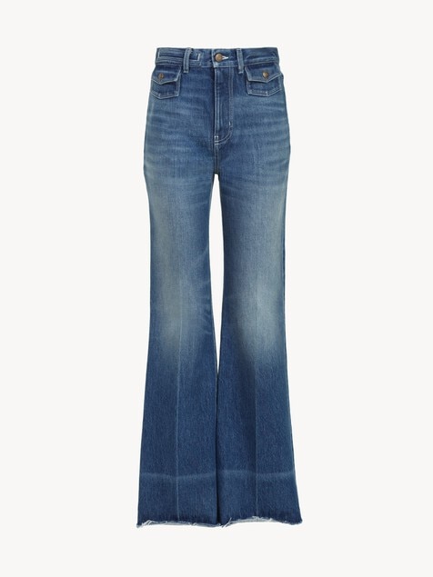 High-rise flare jeans in denim