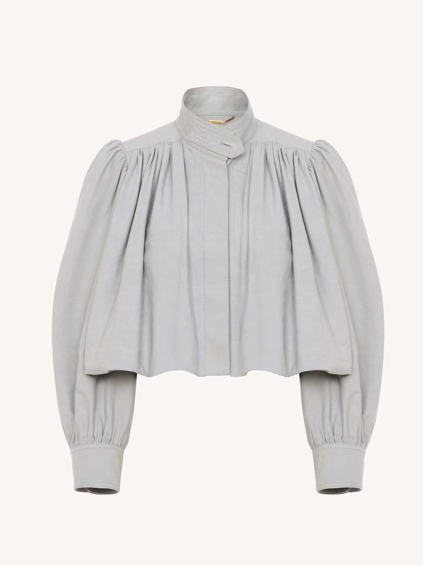 Gathered boule jacket in cotton canvas - 1