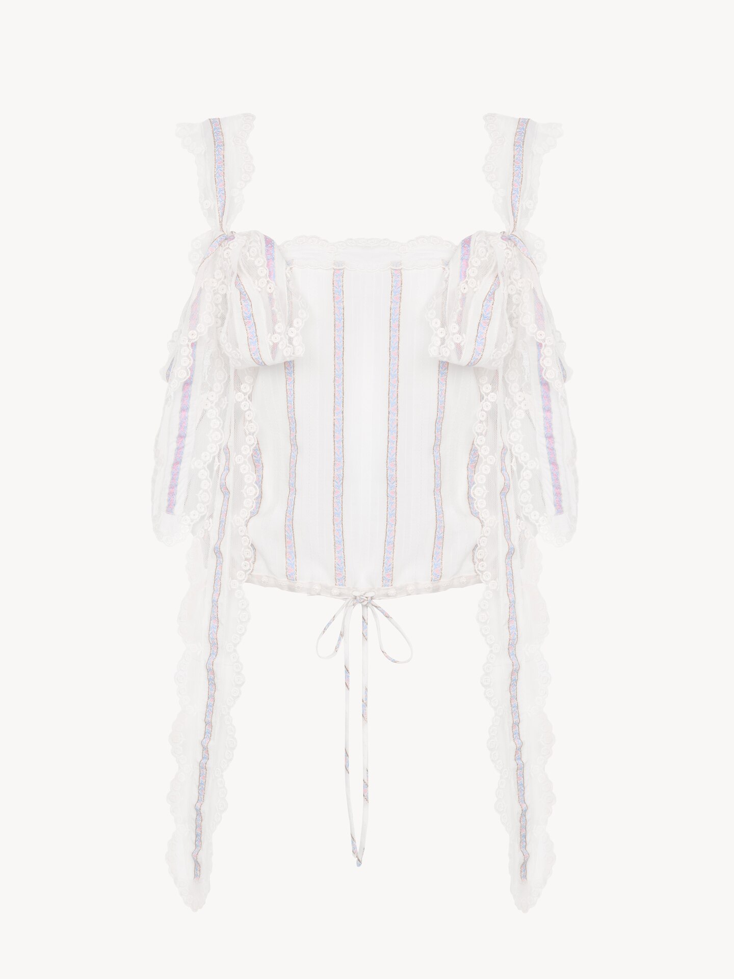 Fluid ruffled trousers in silk lurex jacquard - 1
