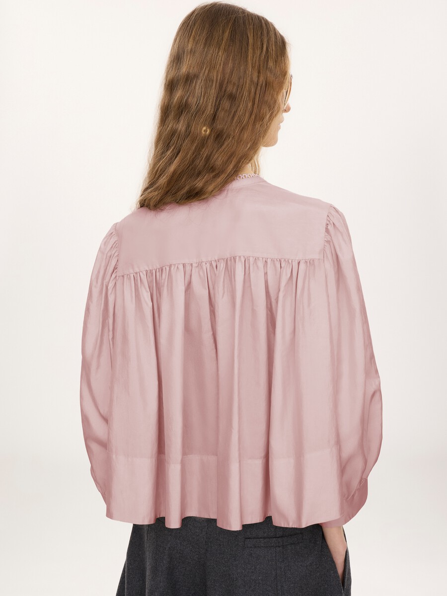 Gathered ruffle top in technical taffeta - 5