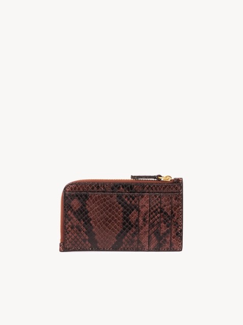 Small Paddington purse with card slots in python-effect leather