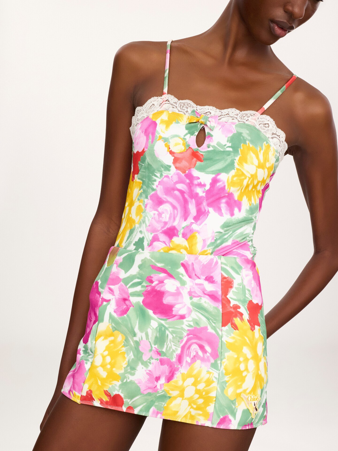 Garden-print high-waisted swim skirt - 7