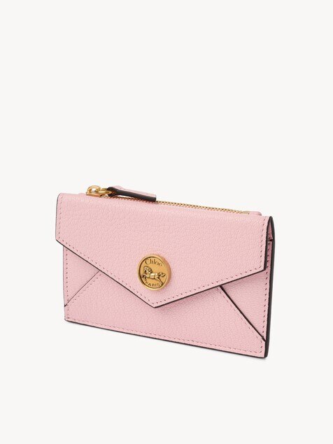 Portamonete piccolo Envelope con slot per carte in pelle granata