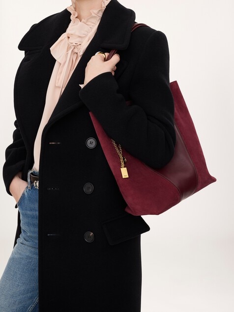 Chlo&eacute; Spin tote bag in suede & soft leather