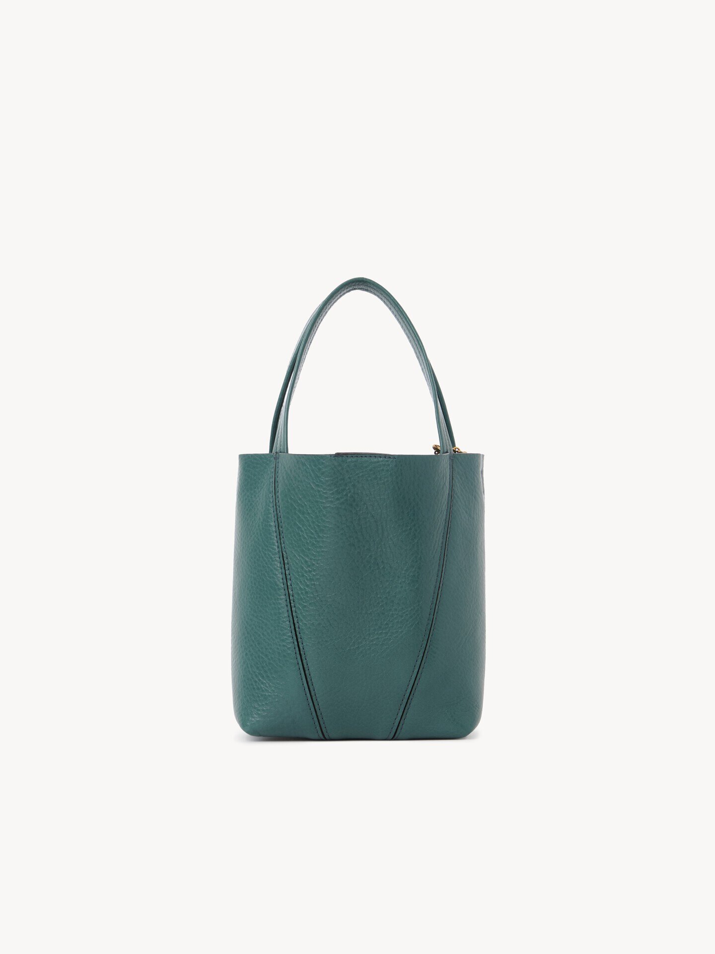 Small Chloé Spin tote bag in grained leather Tornado Blue Chloé