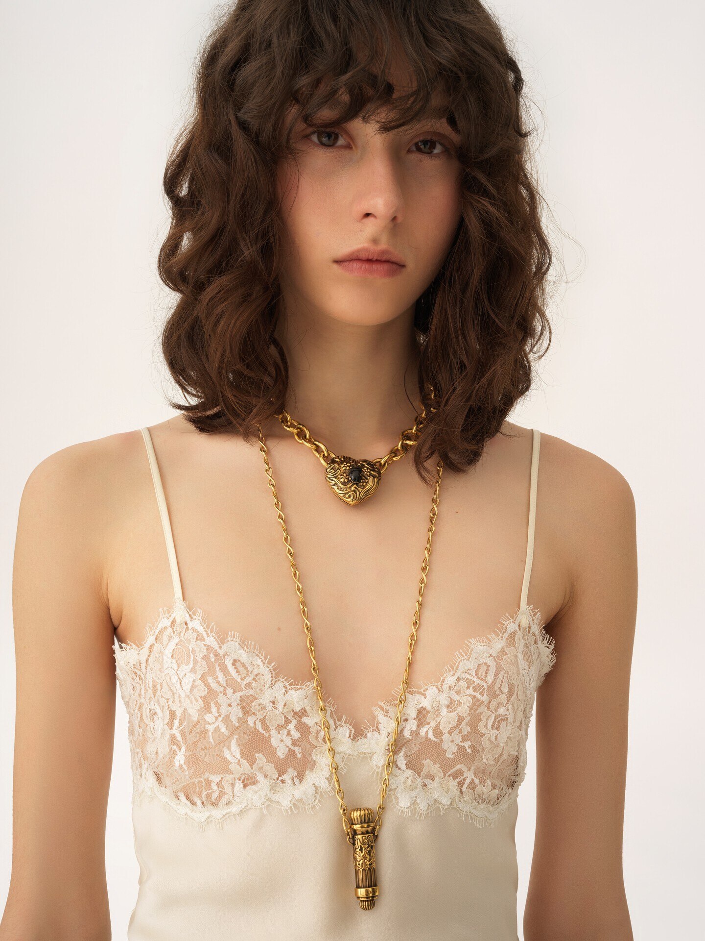 Camisola de sat&eacute;n de seda lavada y encaje - 7