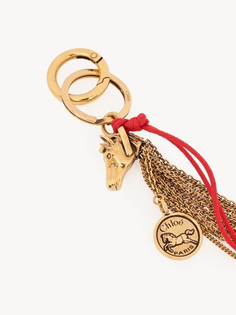 Charm para bolso Chlo&eacute; Symbols Chain Horse de lat&oacute;n