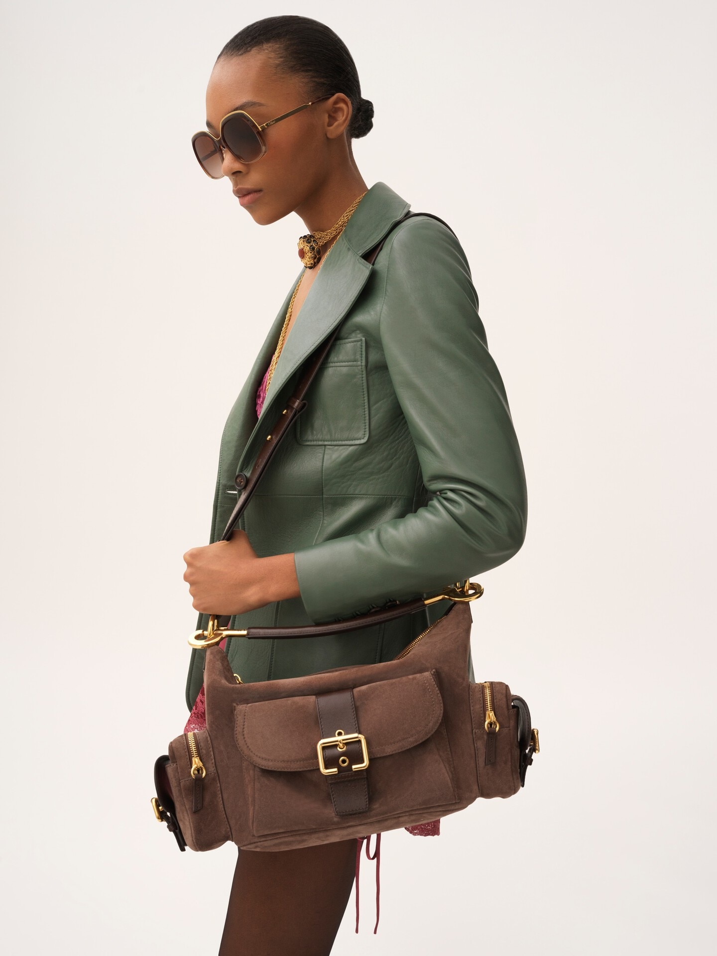 Camera bag in suede leather - 4