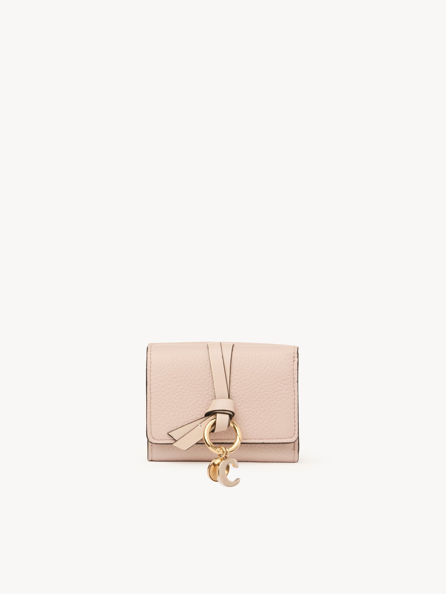 グレインレザー製Alphabetミニトリフォールドウォレット ピンク - Chloé