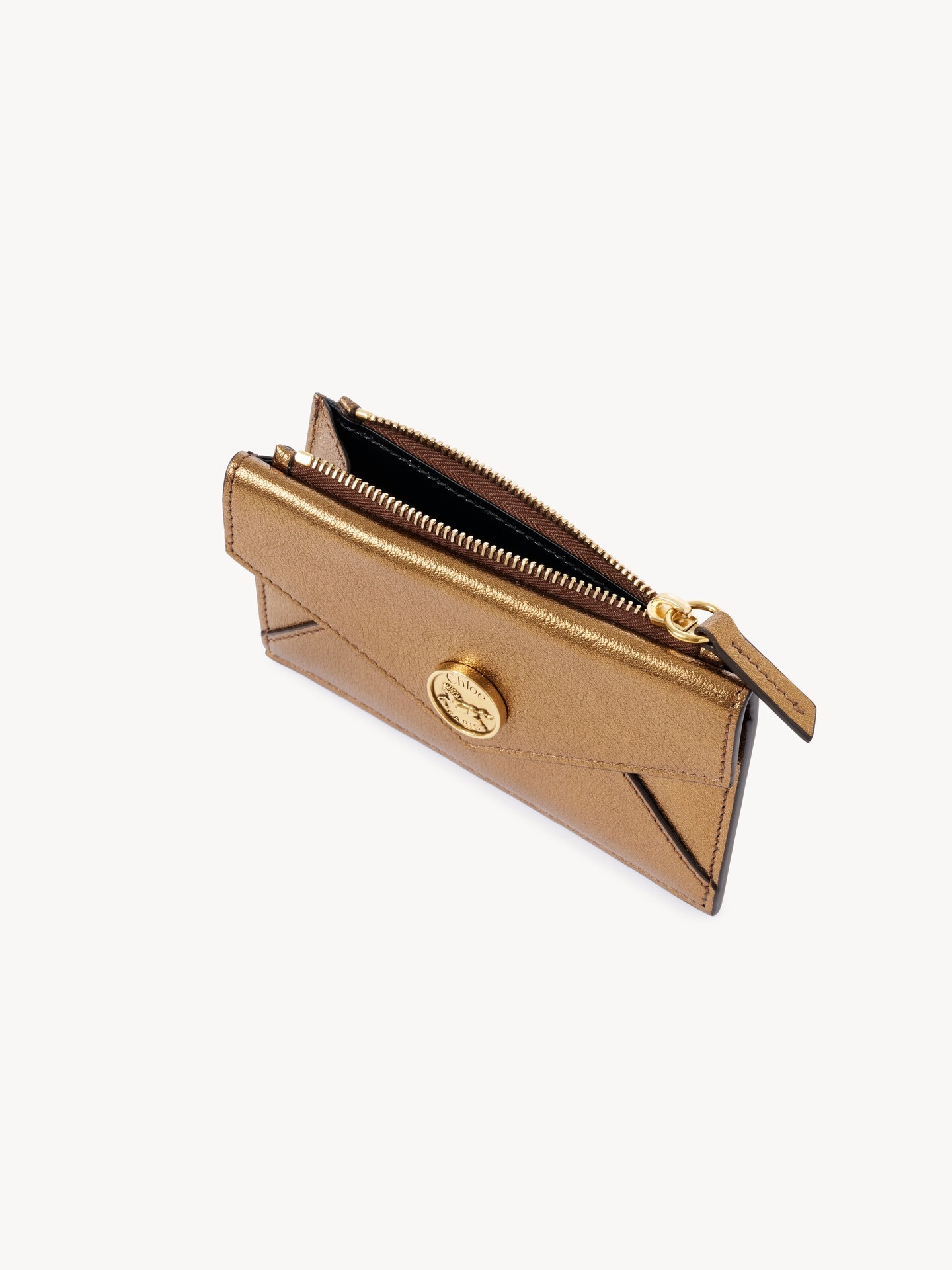 Small Envelope purse with card slots in metallized leather - 4.0