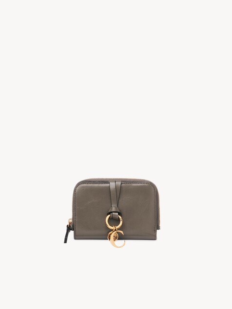 Alphabet bi-fold wallet in shiny leather