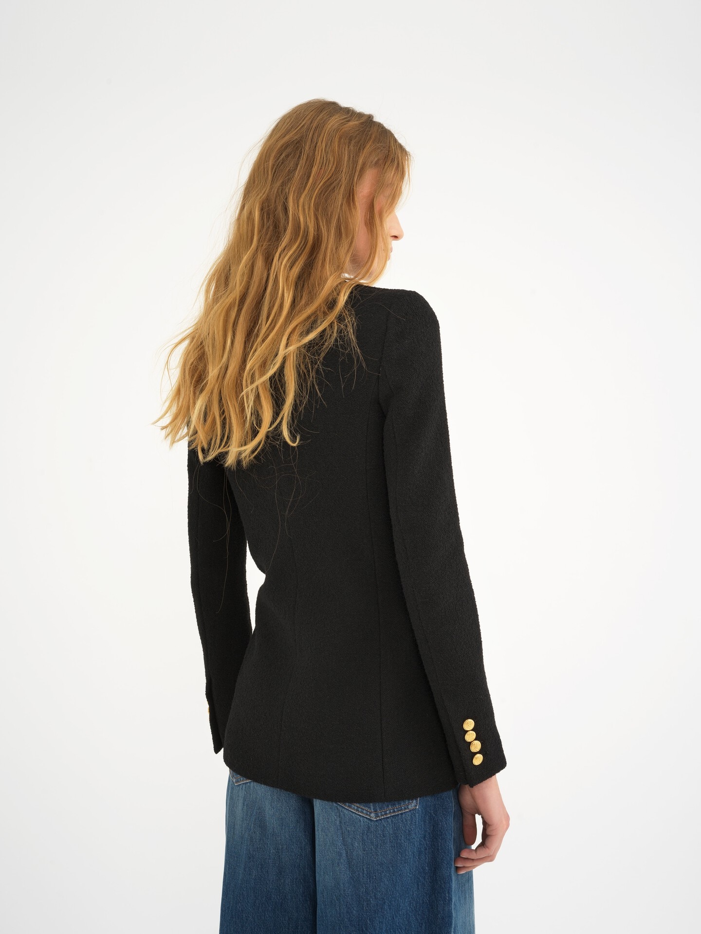 Double-breasted cardigan jacket in micro bouclette wool - 7