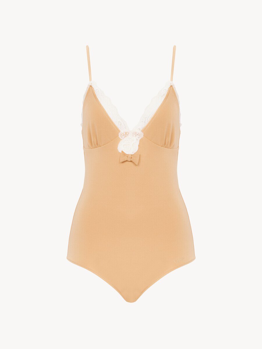 Lace-trimmed ruched bodysuit - 2