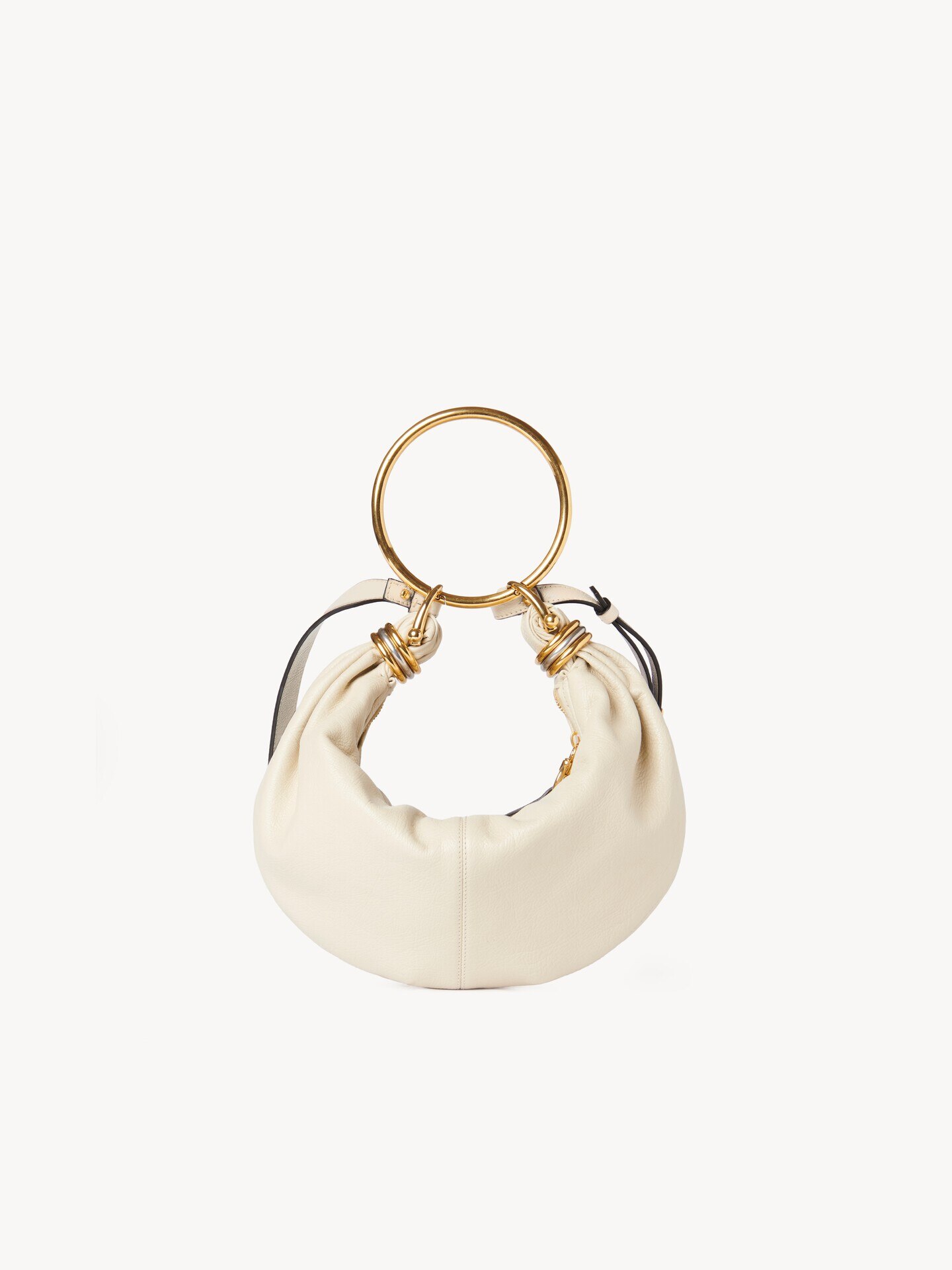 Small Bracelet hobo bag in grained leather - 2
