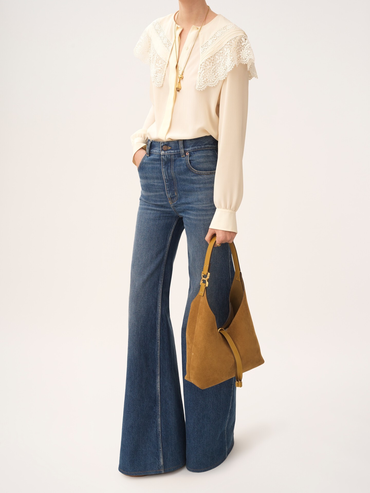 Bolso hobo pequeño Marcie de ante - 9