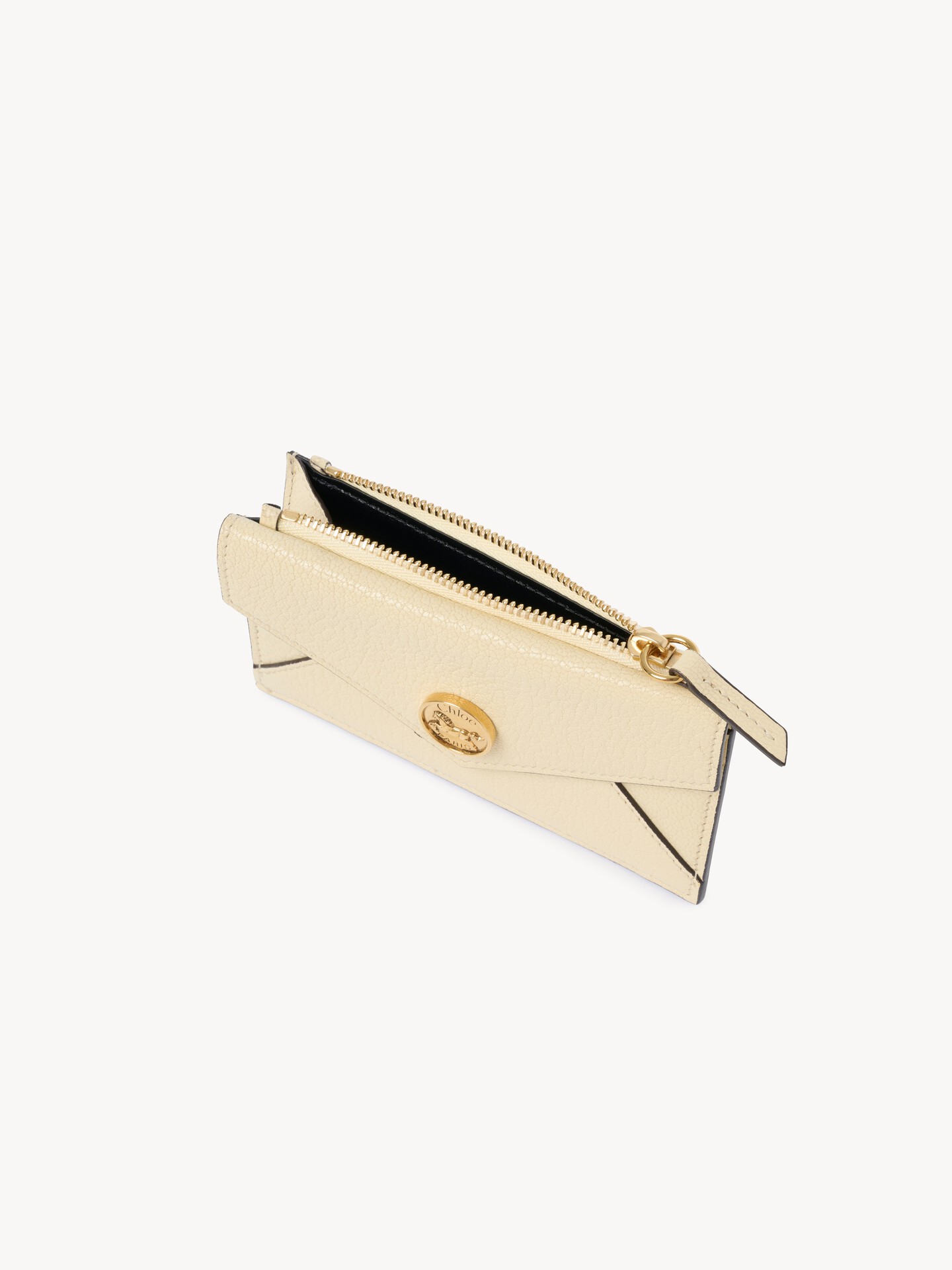 Small Envelope purse with card slots in grained leather - 4.0