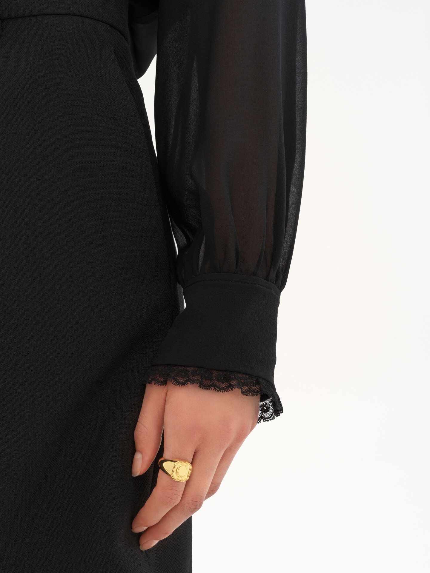 Ruffled blouse in silk georgette - 7