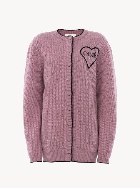 Generous logo cardigan in a wool & cashmere knit