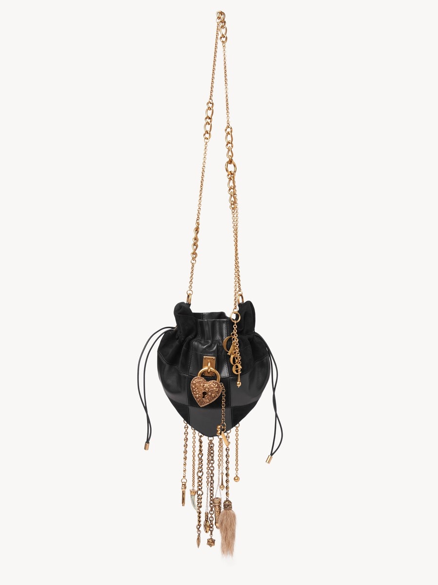 Ch&acirc;teau Treasures crossbody bag in grained & suede leather - 2