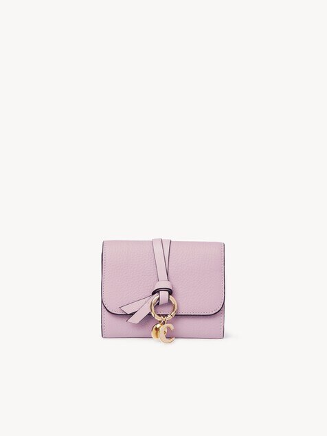 Small Alphabet tri-fold in grained leather