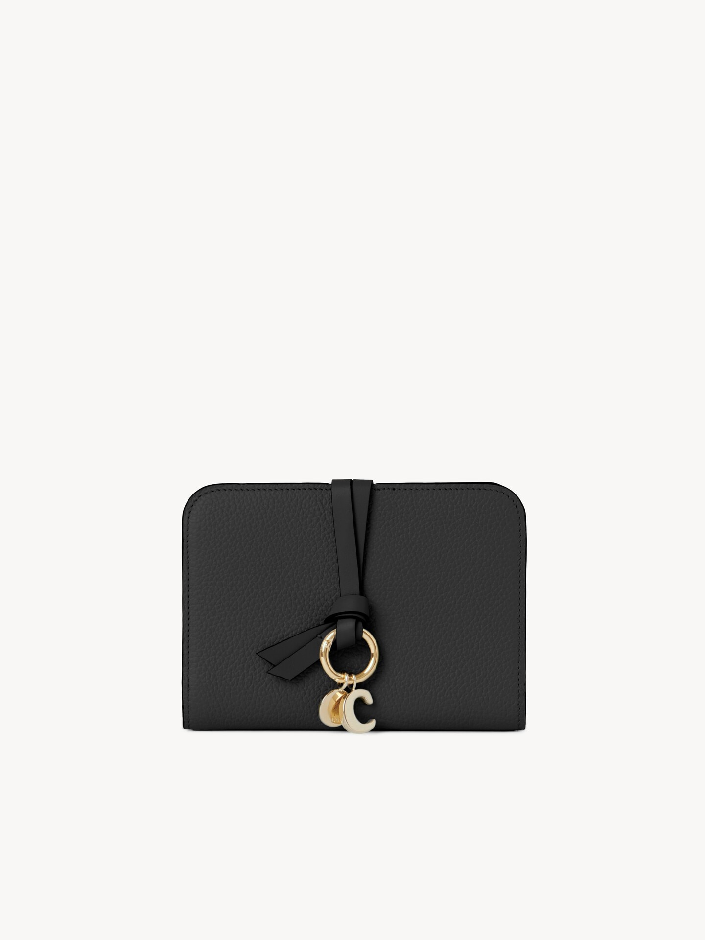 Portefeuille &agrave; deux volets Alphabet en cuir grain&eacute; - 1