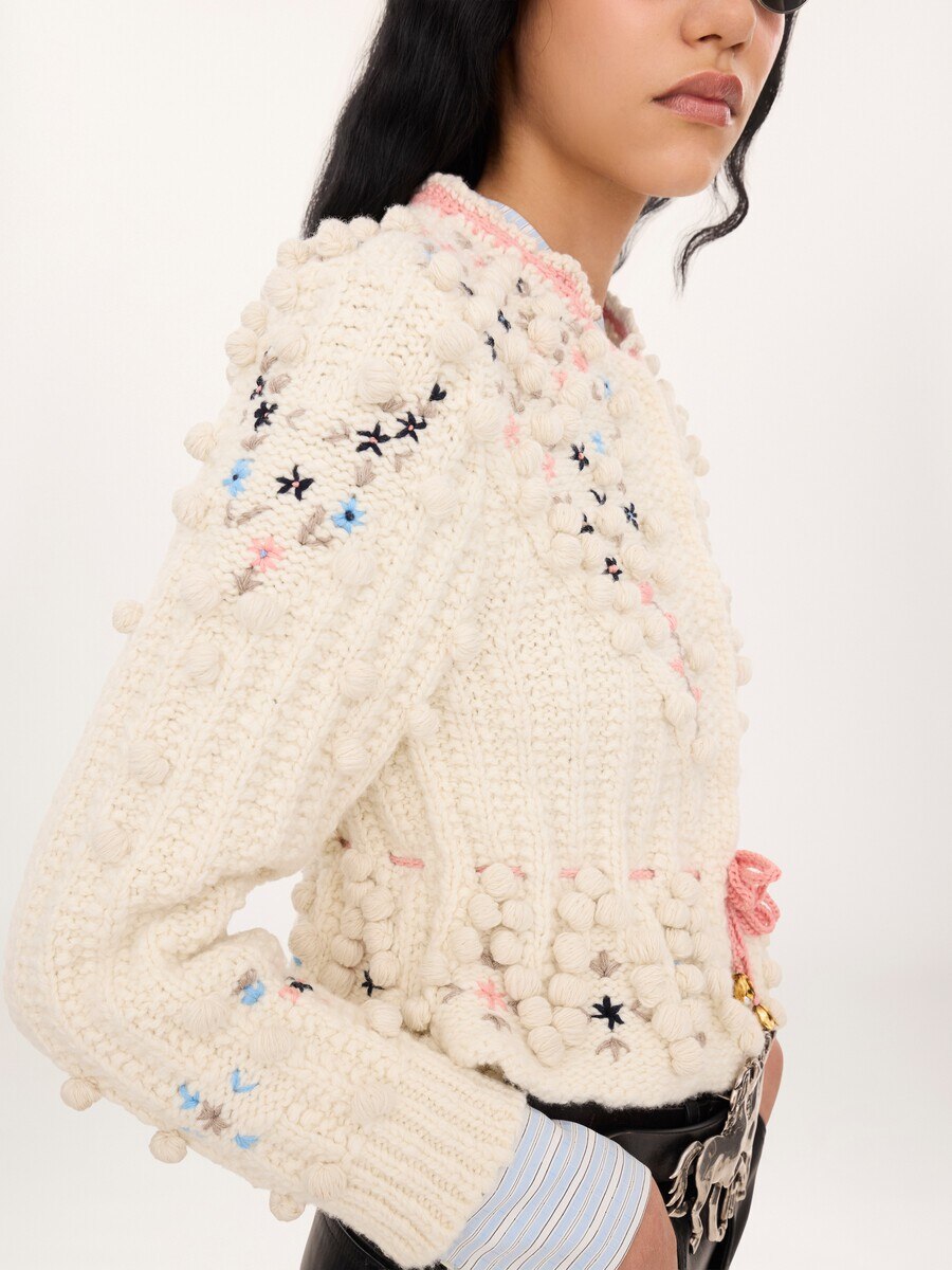 Cropped fitted cardigan in a wool knit - 6
