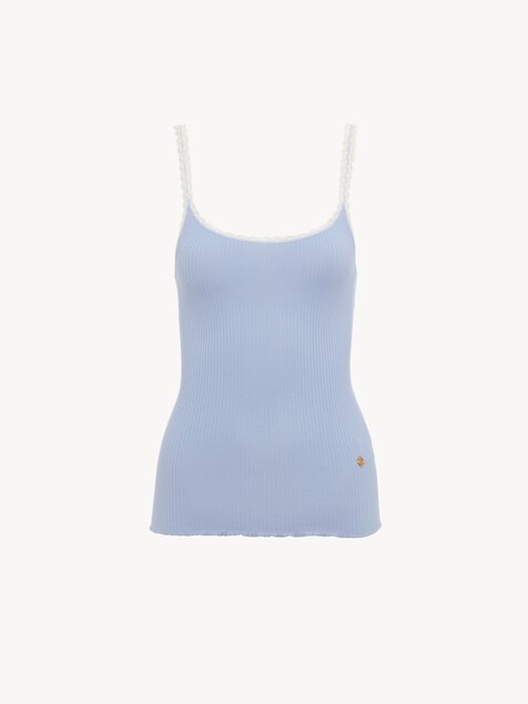 Fitted tank top in cotton